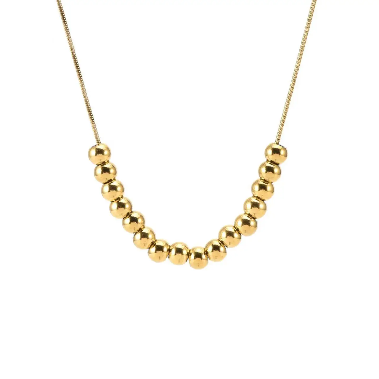 Metal Ball Pendant Stainless Steel Necklace Simple Jewelry - Image 6