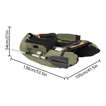 136*105CM Oxford Cloth Kayak Inflatable Fishing Boat Folding Assault Thick And Wear-resistant  Single Boat 286.6 LBS Capacity 2