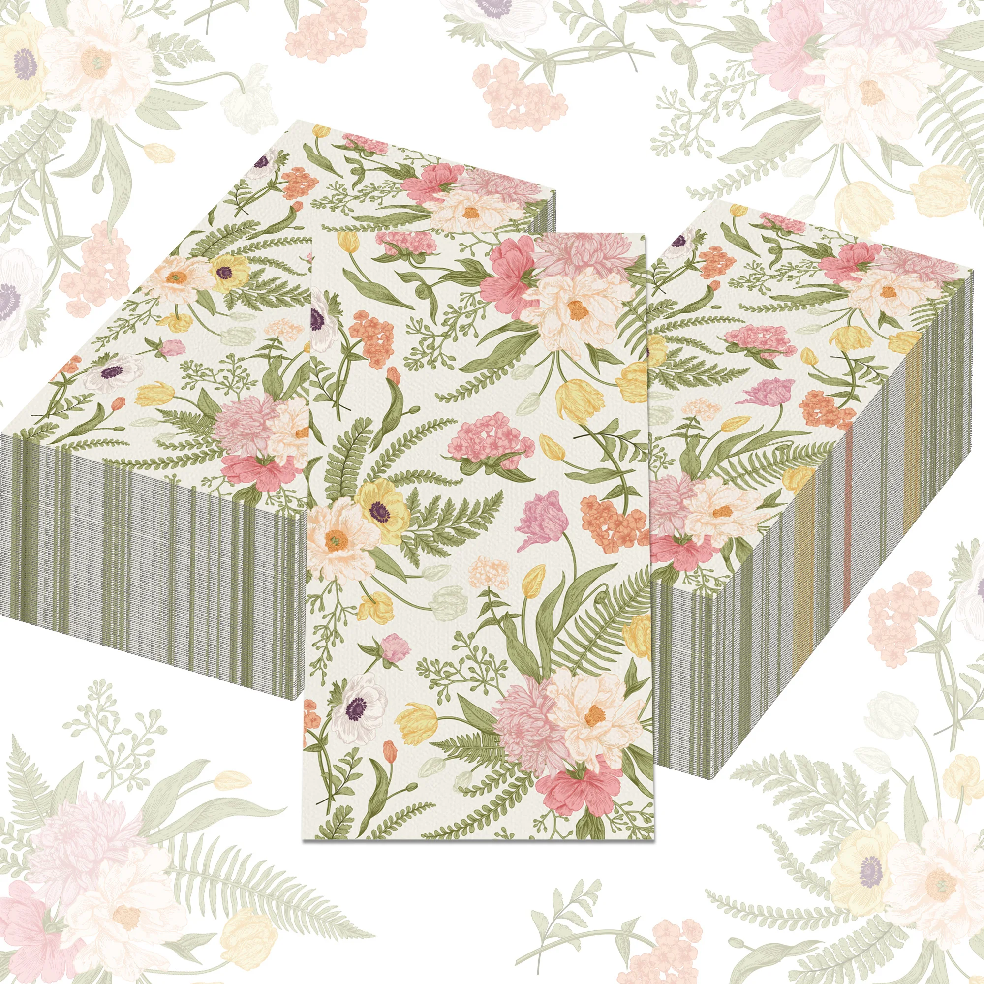 20/40 Stück Frühlingsblumen-Servietten, Einweg-Tischservietten, Papier-Tücher für Hochzeit, Geburtstag, Dekoration, Partyzubehör – Detail 3