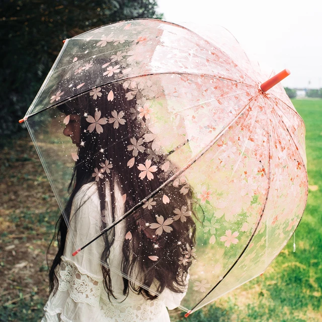  Jixi Paraguas para mujer con diseño de flores mágicas, cúpula  para sol/lluvia, paraguas plegable para mujer, paraguas transparente de  latón para mujer, resistente al viento (color rosado) : Ropa, Zapatos y