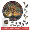 Wooden Puzzles for Adults, Tree of Life Puzzle Uniquely Irregular Animal Shaped Wooden Jigsaw Puzzles, Creative Gift for Kids 1
