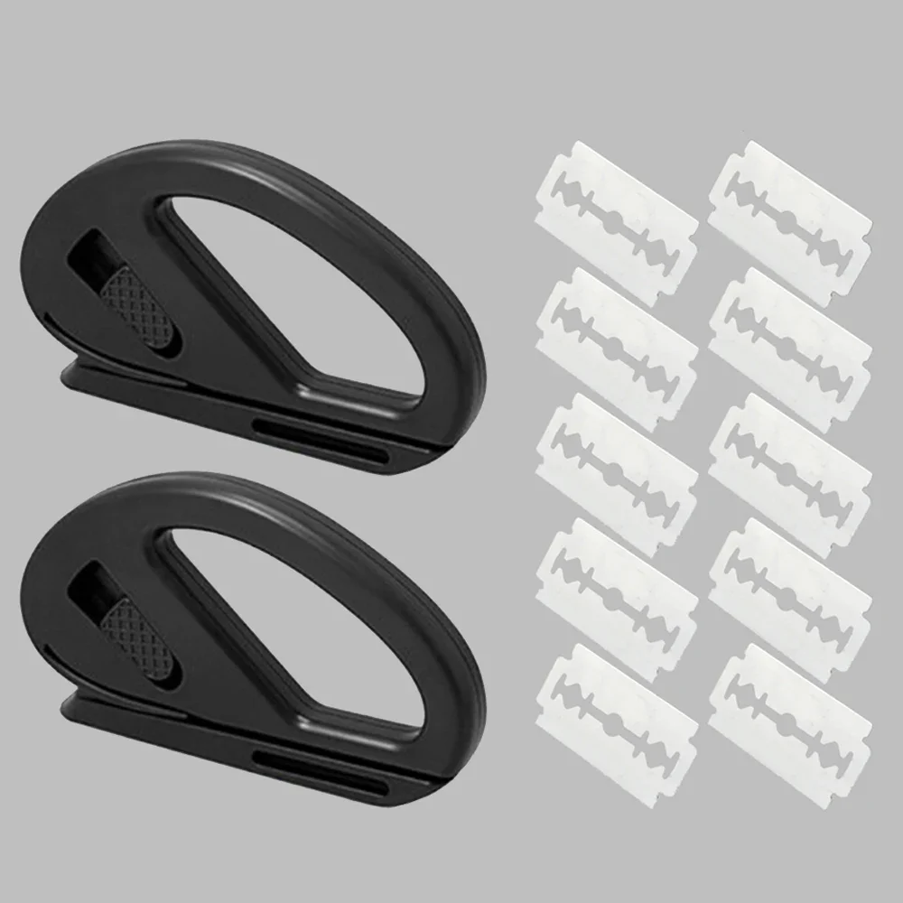 2pcs Safety Cutter +10pcs Metal Blade Car Styling Snitty Knife Tools Paper Fiber Vinyl Film Wrap Slitter Decal Tinting E11 4pcs car vinyl foil knife carbon fiber wrap guard cut tool window tint film slitter auto sticker detailing decal cutter e11bk