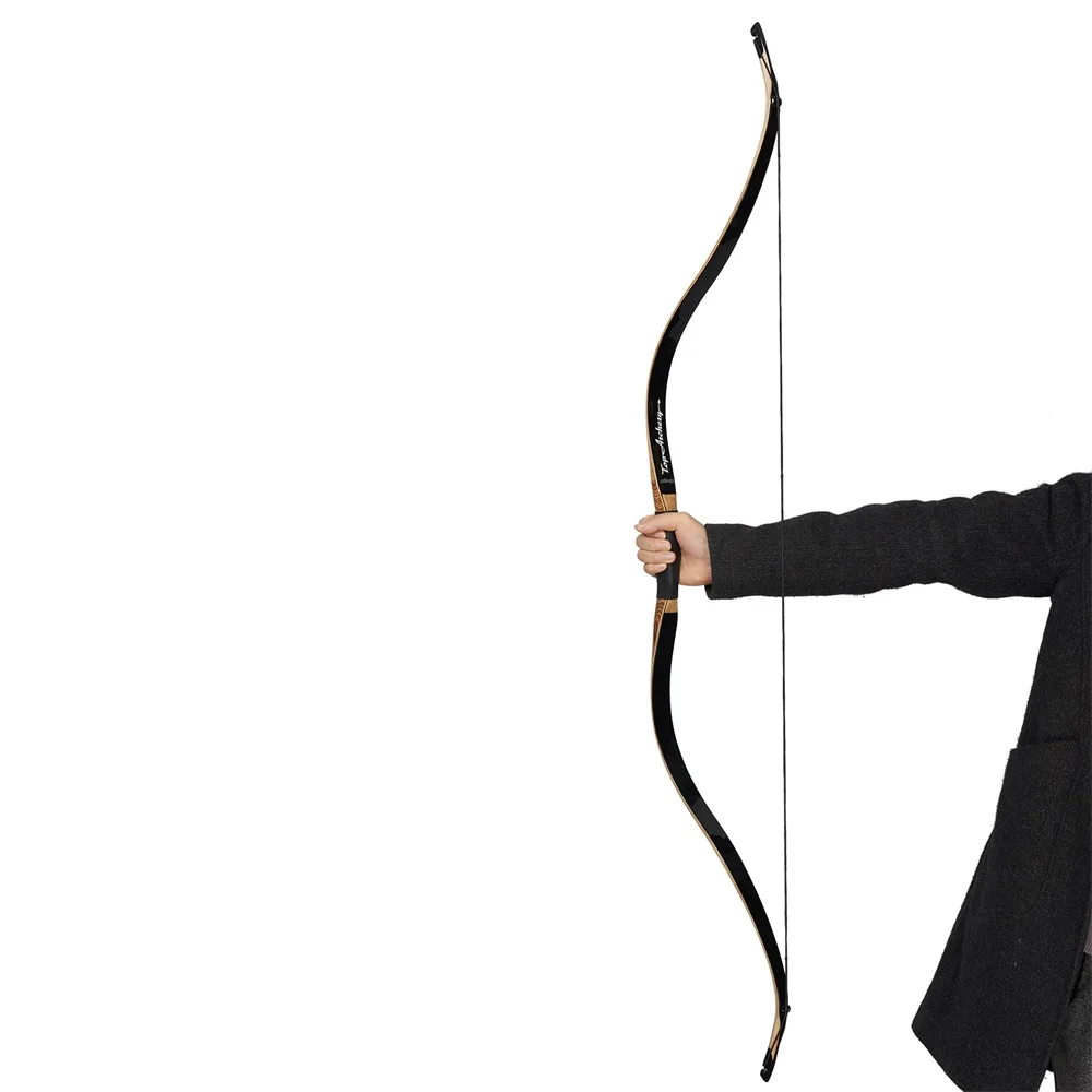Arco recurvo tradicional de 52 '', tiro com arco longo de madeira,  20-50lbs, esporte ao ar livre, tiro, caça, prática de arco, suprimentos -  AliExpress, image size:1000x1000