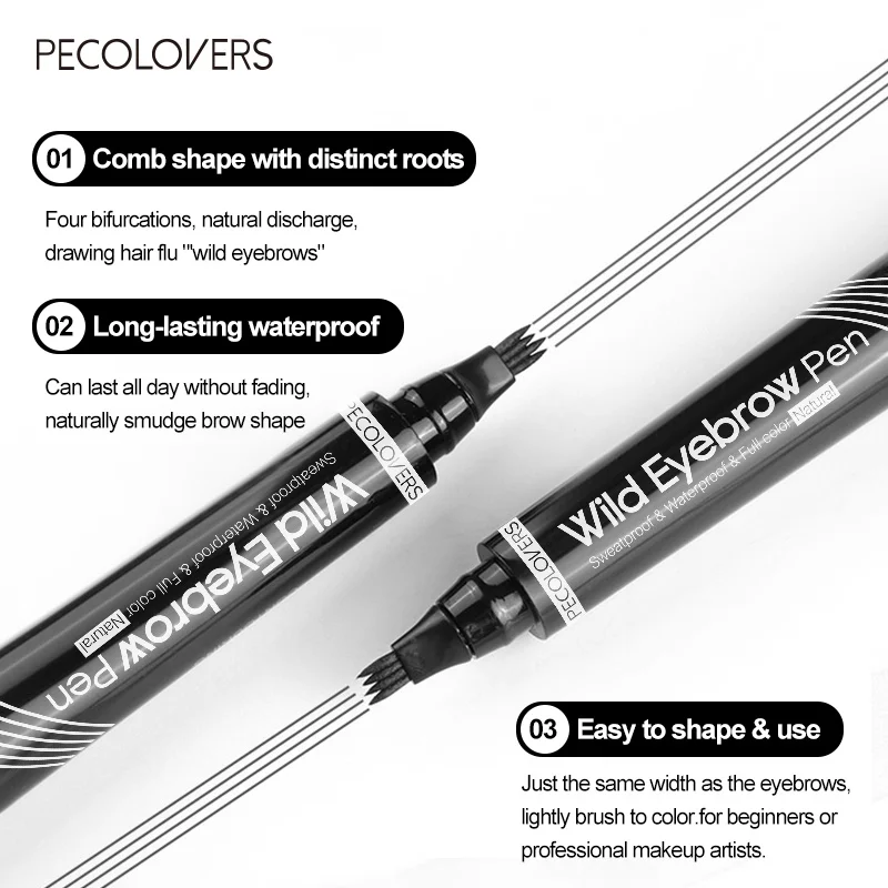 4 Points Eyebrow Pen Long Lasting Liquid Eyebrow Tattoo Pen Cosmetic Waterproof Microblading Eyebrow Pencil 6