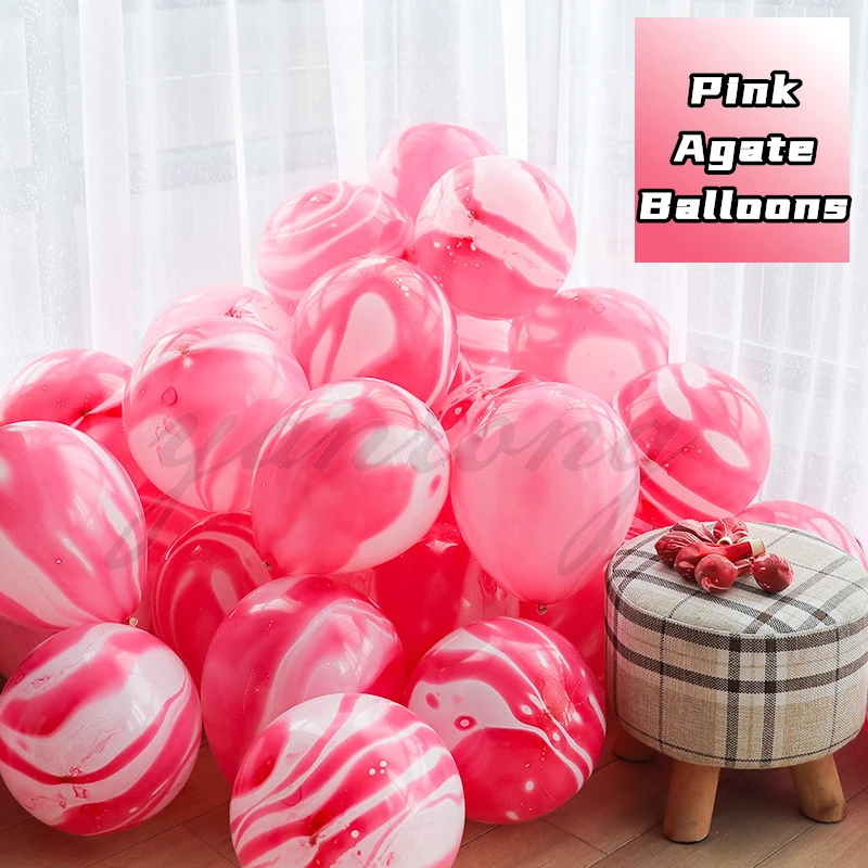 40-teiliges Blaues Set Achat-Marmor-Ballons Silberne Konfetti-Ballons Hochzeit Valentinstag Babyparty Geburtstag Partydekoration – Detail 2