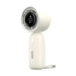 Compact USB Rechargeable 5 - Speed Mini Fan with Digital Display for Travel, Outdoor, Office, and Home Use (WHITE)