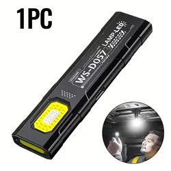 Compact Outdoor Emergency Flashlight with Knife Cap and Strong Warning Light (Black)