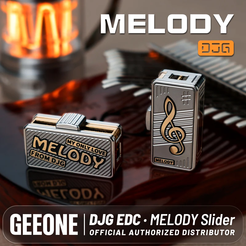 DJG MELODY Titanium フィジェットトイ Stock】DJG MELODY Titanium Alloy Mechanical Scale Push Slider EDC