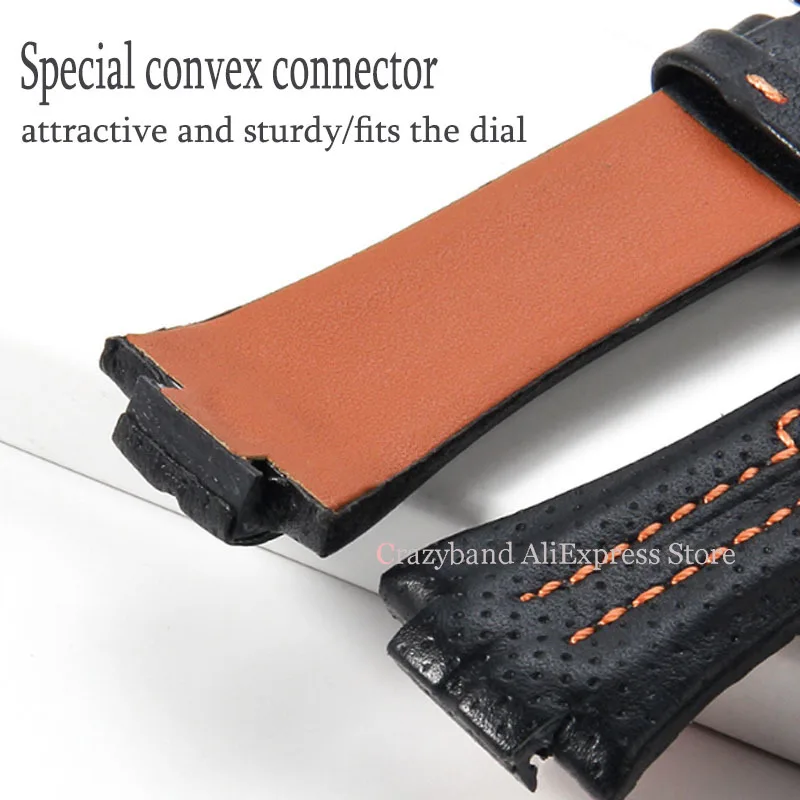 Genuine Leather Waterproof Sport Watch Strap, 15mm