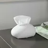 Creative Pebble Shape Ceramic Tissue Box Living Room Ornament Extractable Napkin Box Round Tissue Storage Tube Home Decoration 3