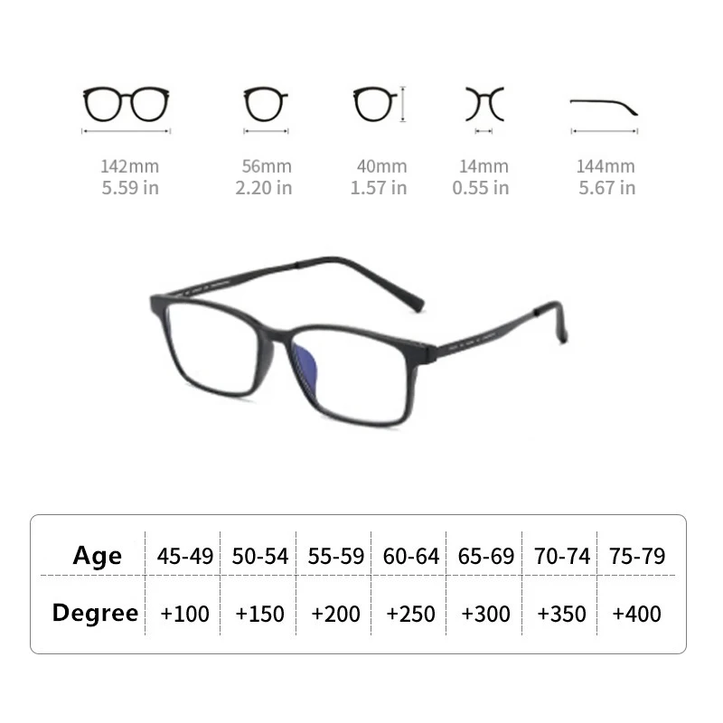 Reading glasses Titanium Frame For Women and Men Anti Blue Light Presbyopia Eyewear Diopter +1.0 To +4.0