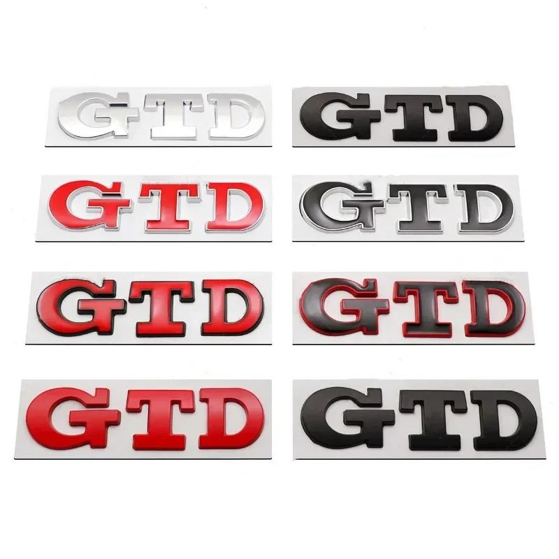 폭스바겐 자동차 후면 트렁크 배지 GTD 로고 엠블럼, 폭스바겐 골프 7 6 5 4 GTD 스티커, MK2 MK4 MK5 MK6 MK7 액세서리, 3D 금속 문자