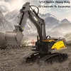 Huina 1594 Full Metal Remote Control Excavator 1/14 Electric Heavy Duty 22 Channels Rc Excavator For Children Toys Model 1