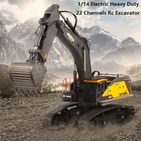 Huina 1594 Full Metal Remote Control Excavator 1/14 Electric Heavy Duty 22 Channels Rc Excavator For Children Toys Model 1