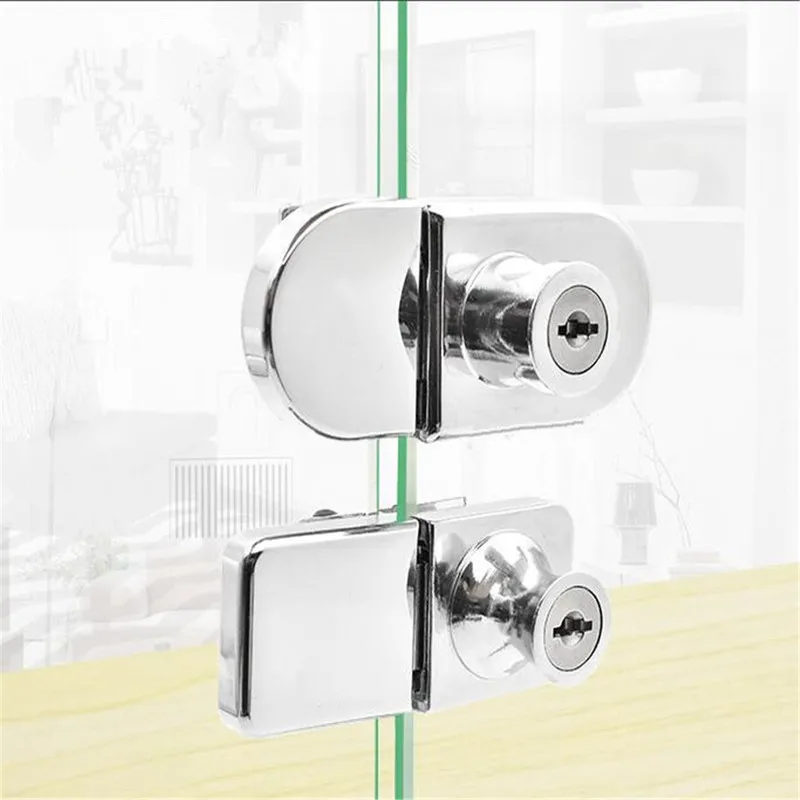 Glass Lock Mall Display Door Locks No Holes Single