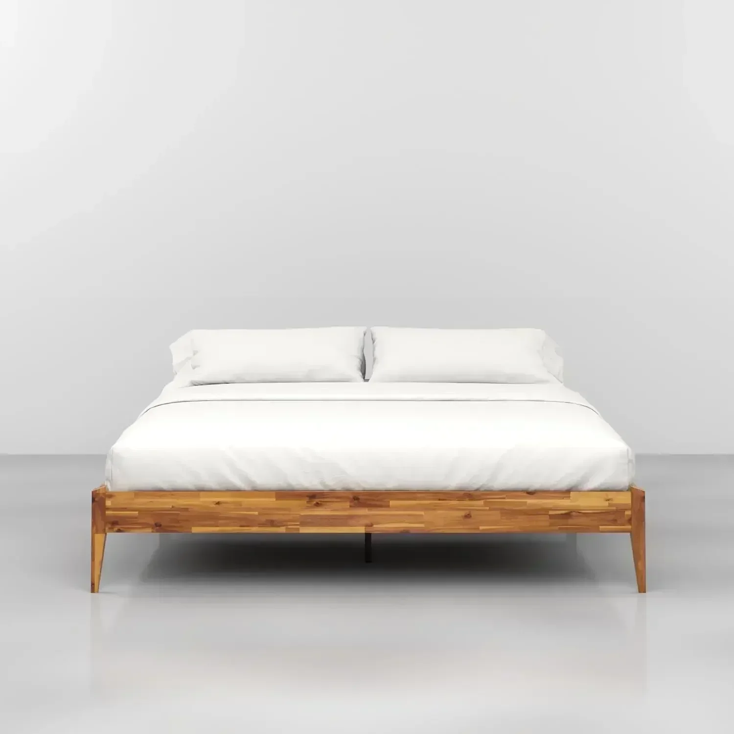 NEW-Dinkee King Bed Frame Wood 15 Inch - Solid Wood Platform Bed Frame - Japanese Joinery Bed - Modern & Minimalist Style