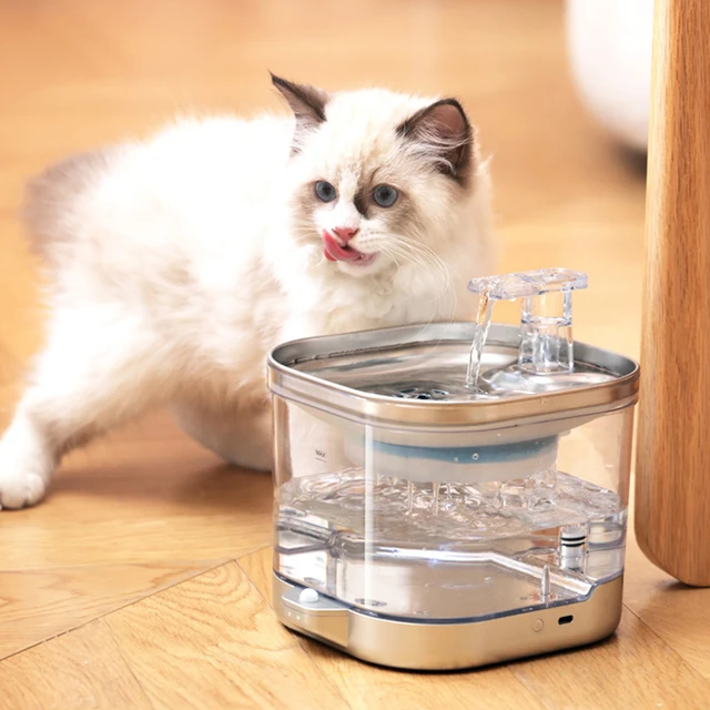 Fontana d'acqua per gatti senza fili ricaricabile intelligente filtro  automatico per gatti sensore per ciotola