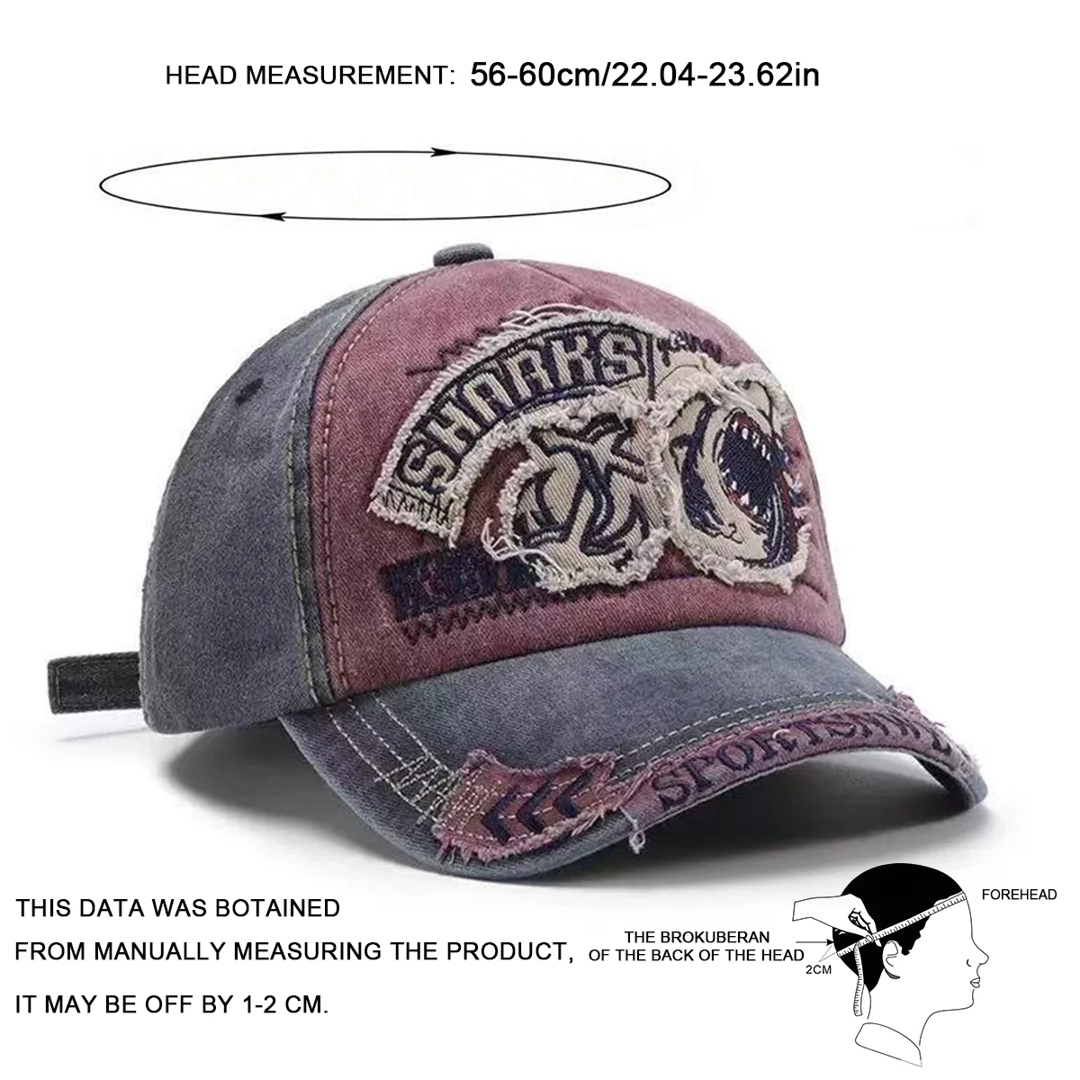 Unisex SHRRKS Shark Embroidery Baseball Caps Spring Autumn Outdoor Adjustable Casual Hats Sunscreen Hat Sports Cap - Image 6