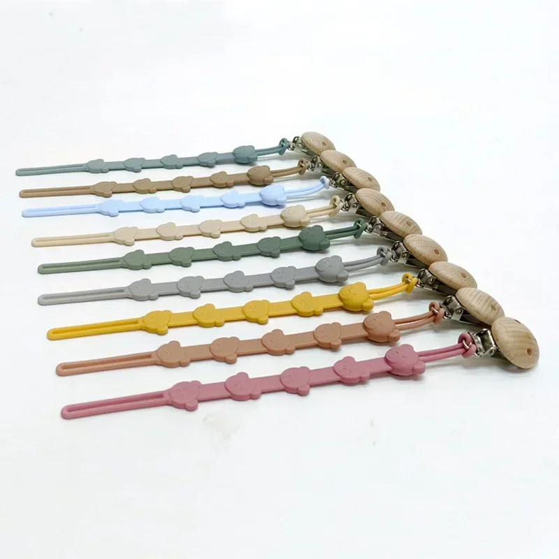 One Pacifier Chain Baby Teether Pacifier Lanyard Chain Teether Chain Anti-Loss Rope Silicone Pacifier Chain Clip