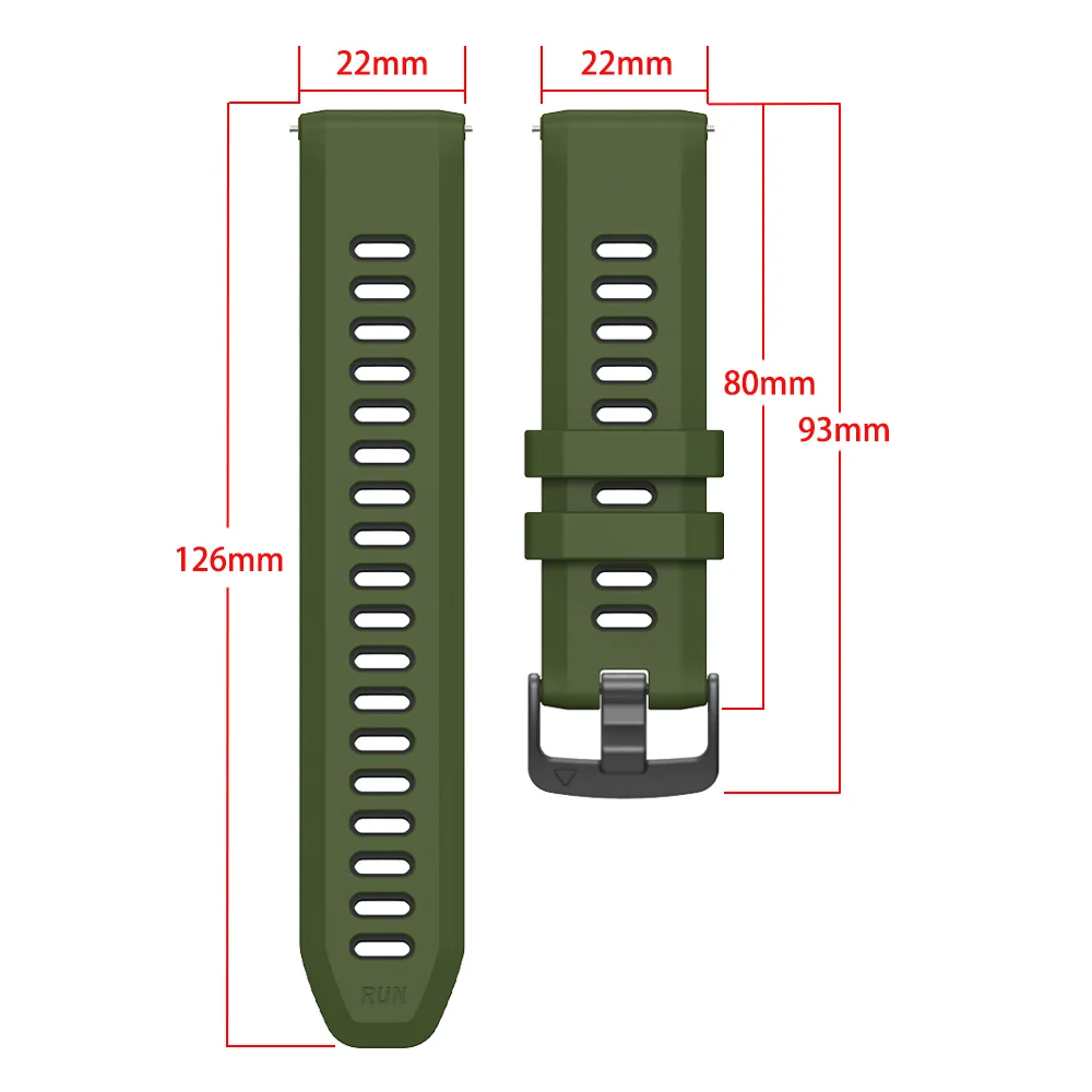 Premium Silicone Sport Wristband - 22mm Watch Band