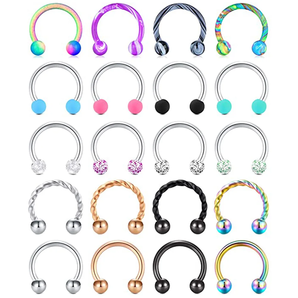 Septum Rings Hoop Stainless Steel Septum Piercing Jewelry Horseshoe