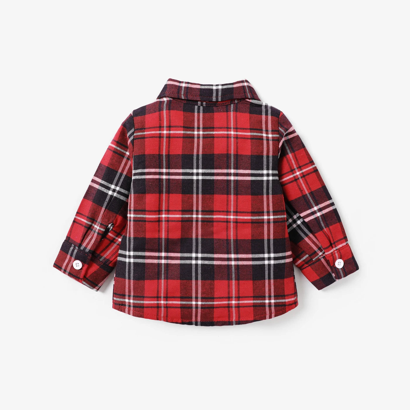 PatPat Baby Boy/Girl Classic Grid/Houndstooth Collar Long Sleeves Shirt