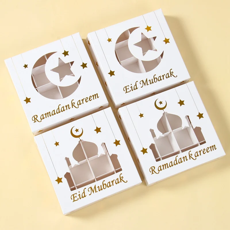 2Pcs Eid Mubarak Cake Boxes with Clear Window, Ramadan Kareem Transparent Candy and Cho... - SKU EMCB1551 - UGI Packaging