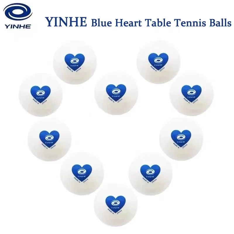 Description Picture 6 of item100PCS YINHE Blue Heart Table Tennis Balls ABS 40+ New Material Ping Pong Balls with Seam High Elasticity Durable Training Balls