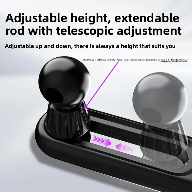 360 ° 회전 조절 가능 17mm 볼 조인트 연장 암 차량 에어벤트 GPS 마운트 차량 에어컨 통풍구 스크린 대시보드 휴대폰 거치대