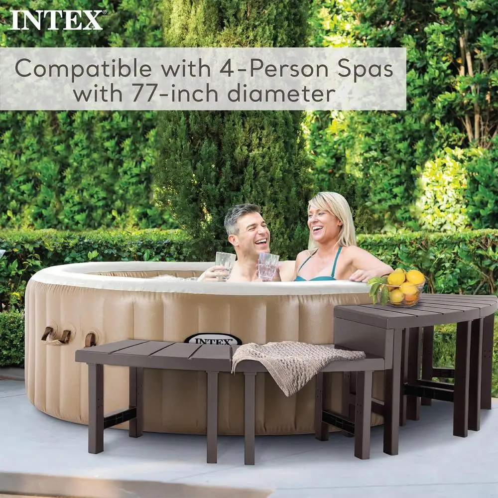 2 Medium and Tall PureSpa Benches 4 Person Above Ground Spas Seating and Storage Solution Round Spa Models with 77in Diameter 3