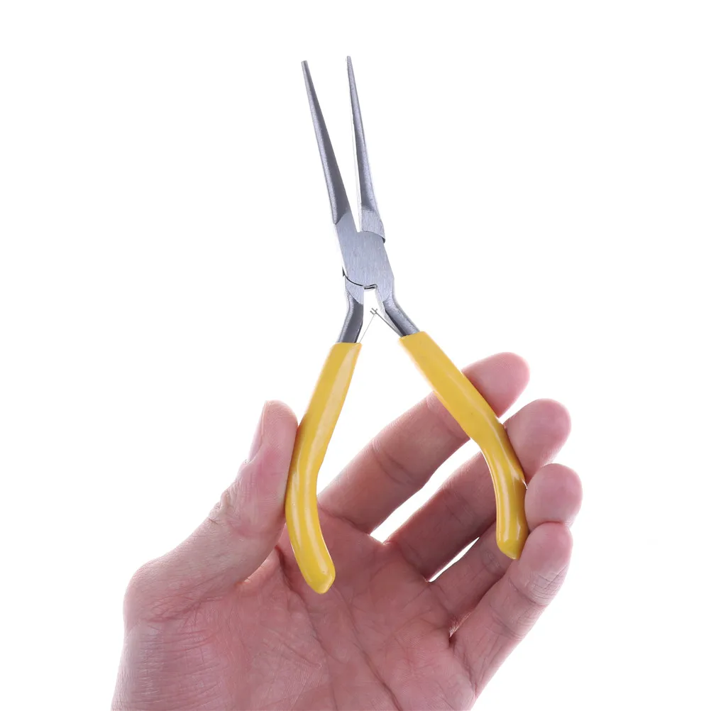 

Multi Functional Mini Long Needle Nose Precision Pliers Modeling Jewellery Wire Work Small Plier Cutting 5 inch Hand Tool Yellow