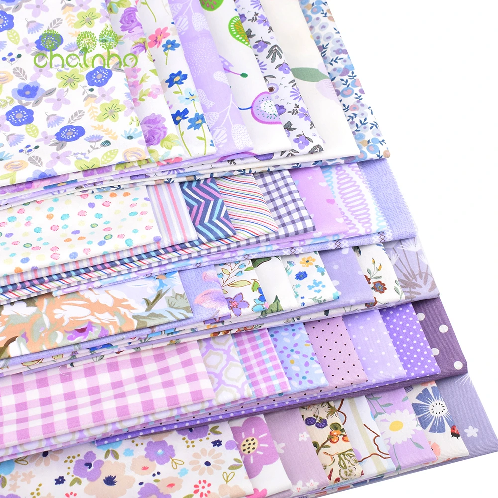 20x25cm,40x50cm,Purple Color Printed Twill Cotton Fabric,Patchwork Cloth For DIY Quilting Sewing Baby Children Bedding Material