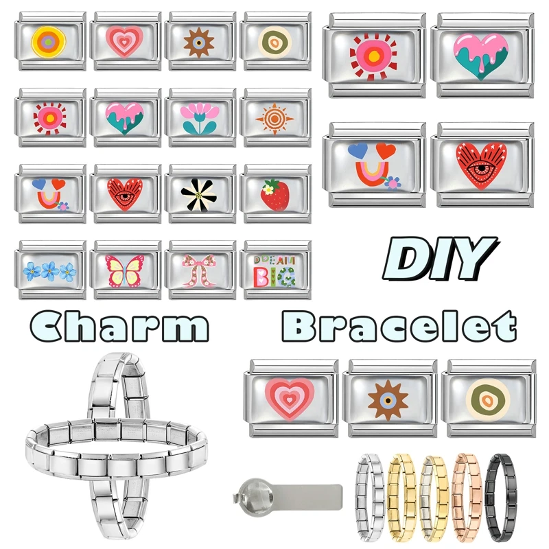 Strawberry Italian Jewelry 9MM Steel Bracelet