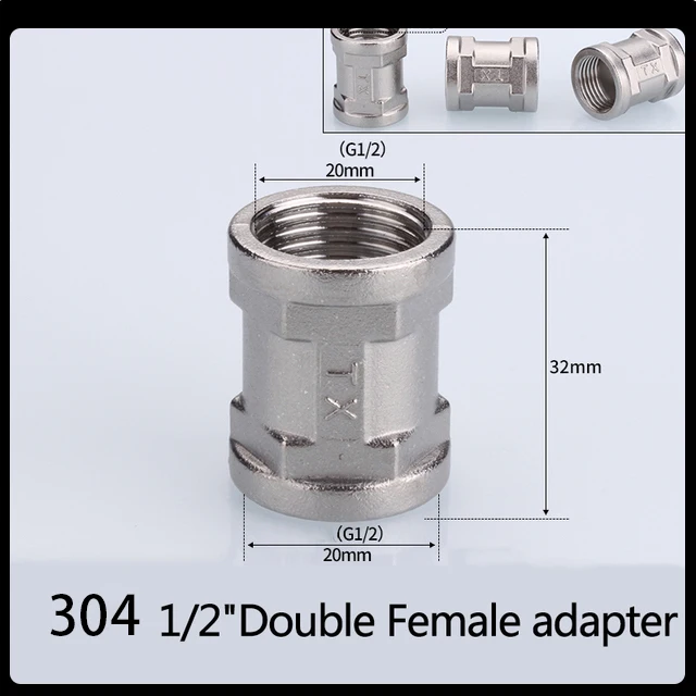 LOEASE Edelstahl Rohrverschraubung T-Stück - 1/2" & 3/4" Innengewinde Adapter