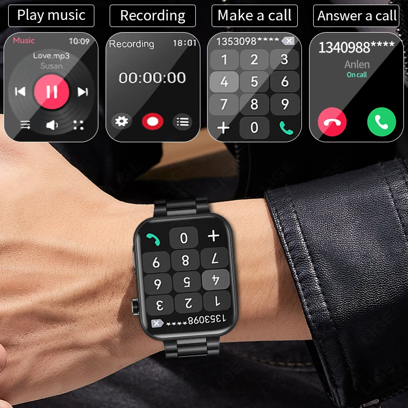 LIGE Smart Watch with Camera Video Recording Photography Watch Large Memory 512MB Dynamic Dial Smartwatch Music playback Watches