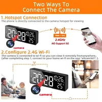 Mini 4K HD Camera, Supports Remote Viewing, Motion Detection, Digital Lights Can Be Turned Off, Ringing Alarm Clock Camera 4