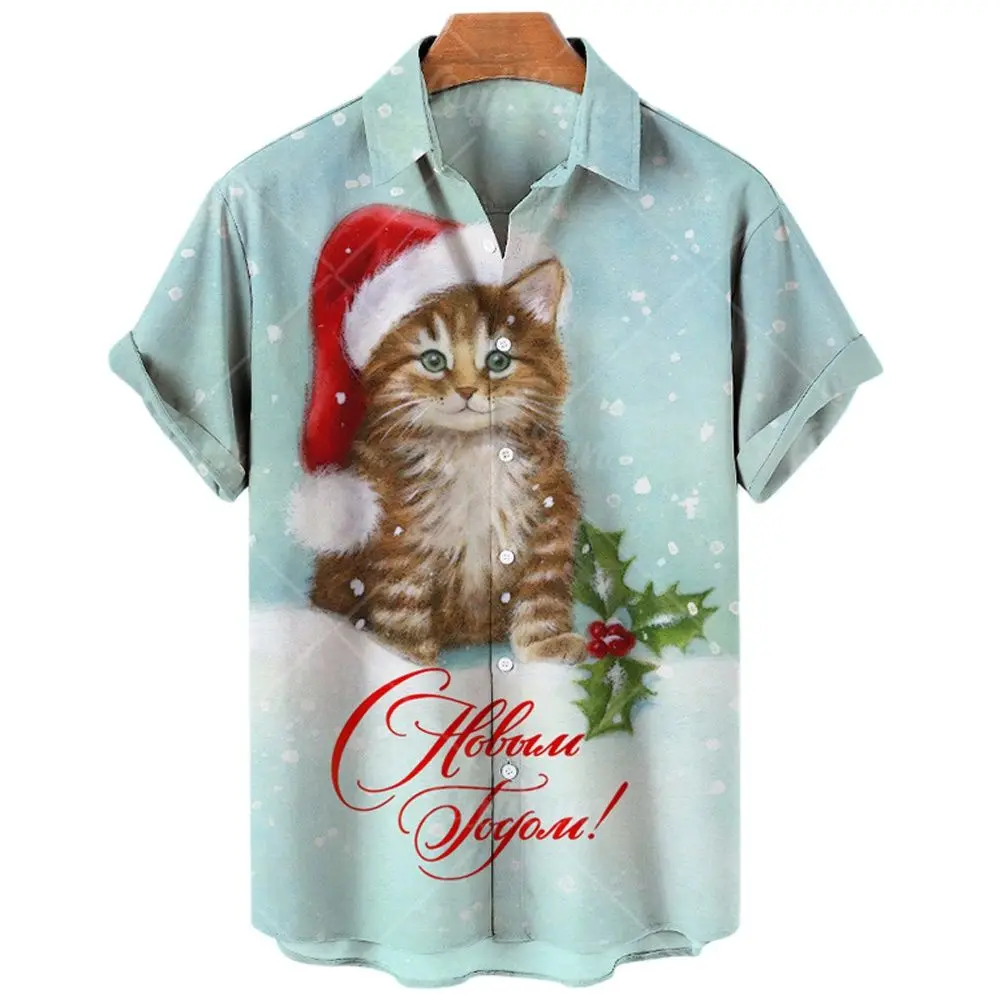 Men's Christmas Shirt, 3d Santa Print Short Sleeve T-shirt, Holiday Party Casual Christmas Shirt, Oversized T-shirt, 2022 Shirt 6