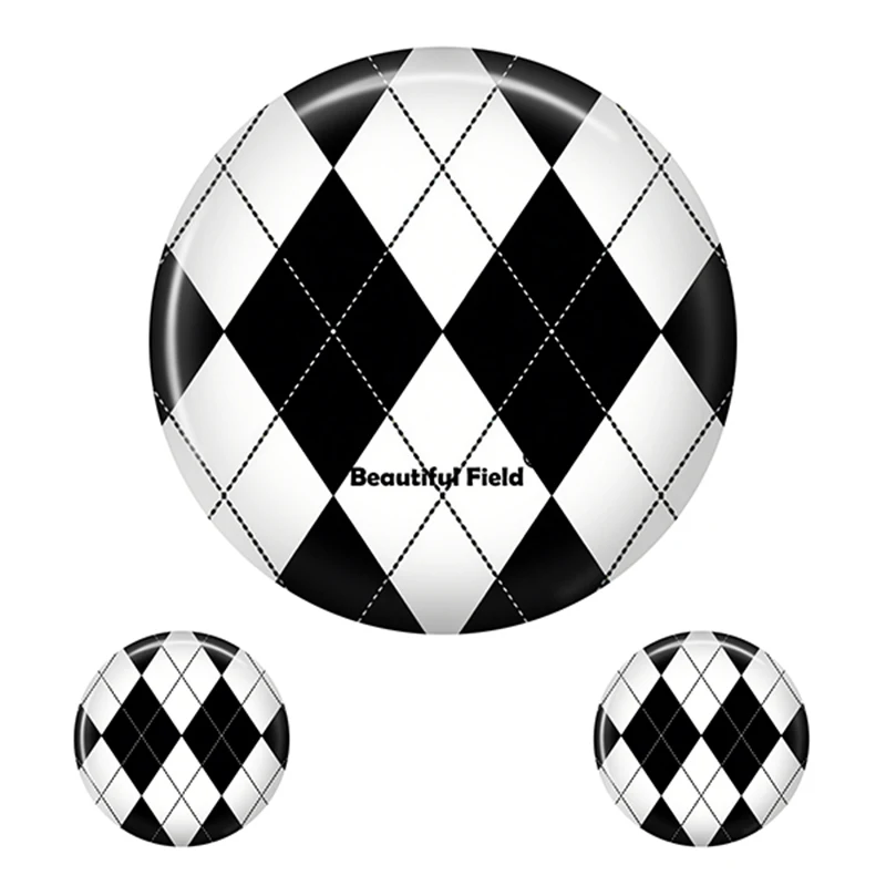 Colorful Geometric Patterned Glass Cabochon for DIY Jewelry Making, Sizes 8-40mm
