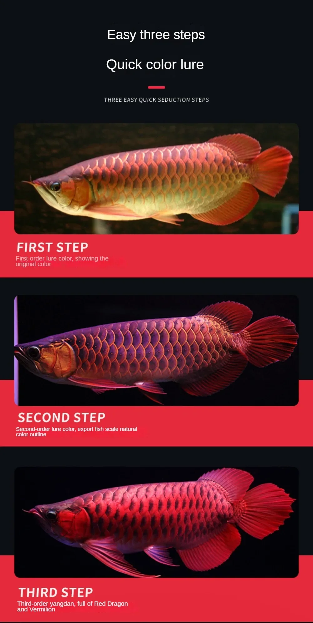 T8 Arowana specjalne światło rozjaśniające 3 podstawowe czerwone światło kolorowe ryby/złoty smok wodoodporne nurkowanie czerwone/białe 6700K/15000K
