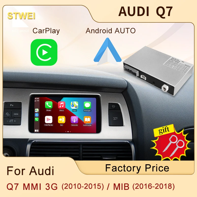 

Wireless Apple CarPlay For Audi Q7 MMI 3G Q7 MIB 2010-2018 Car Play Android Auto Mirror Link Front View Camera Reverse Camera