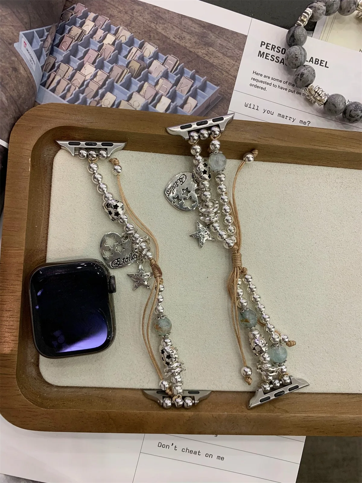 Pulseira de relógio de joias para iWatch Ultra 2 Series 10/9/8/7/6/5 Pulseira de relógio da moda 42/44/45/46/49 mm 38/40/41 mm_voghion.com