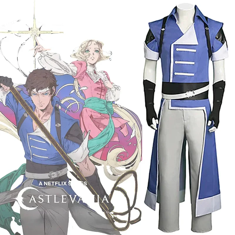 

Anime Castlevania Nocturne Richter Belmont Cosplay Costume Men Uniform Top Pants Glove Adult Suit Halloween Party Costume