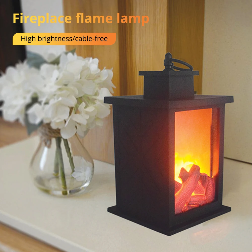 L'effet flamme simulation lanterne cheminée LED allume lampe vent