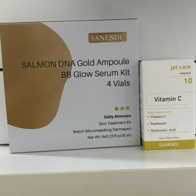 2 in 1 Salmon DNA &Jet Care VC serum firming deep skin care moisturizing whitening ampoule facial anti-aging Whitening Set 4