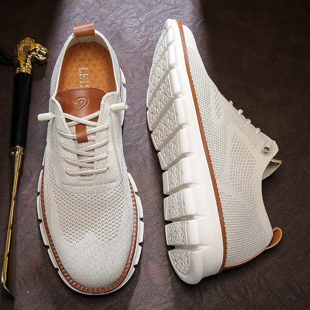 Nouvelles chaussures décontractées pour hommes de grande taille - Chaussures de sport respirantes en maille Fly-Weave, légères et antidérapantes pour hommes 1