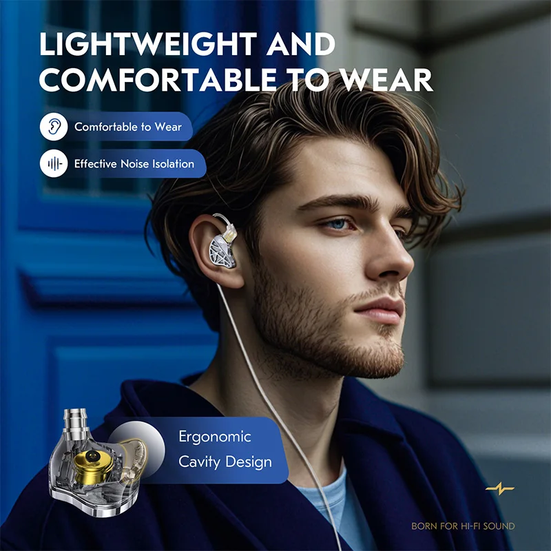 CCZ MC04 New style collision of technology and retro Upgraded Silver-plated OFC cable DD and BA Hybrid HIFI Earphones 5