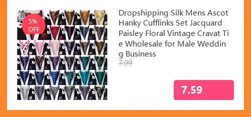 Hi-Tie Silk Mens Ascots Hanky Cufflinks Set Jacquard Paisley Floral Cravat Tie Self Vintage Ascot Black Gray Red Gold Pink Blue