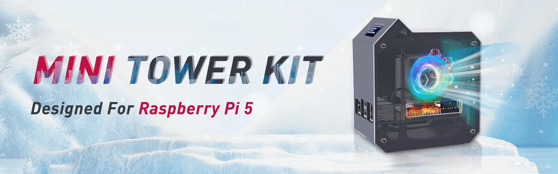 52Pi Raspberry Pi 5 ABS Mini Tower Complete Kit with Ice Tower 0.96 Screen  Dispaly Power Supply for Raspberry Pi5 - AliExpress