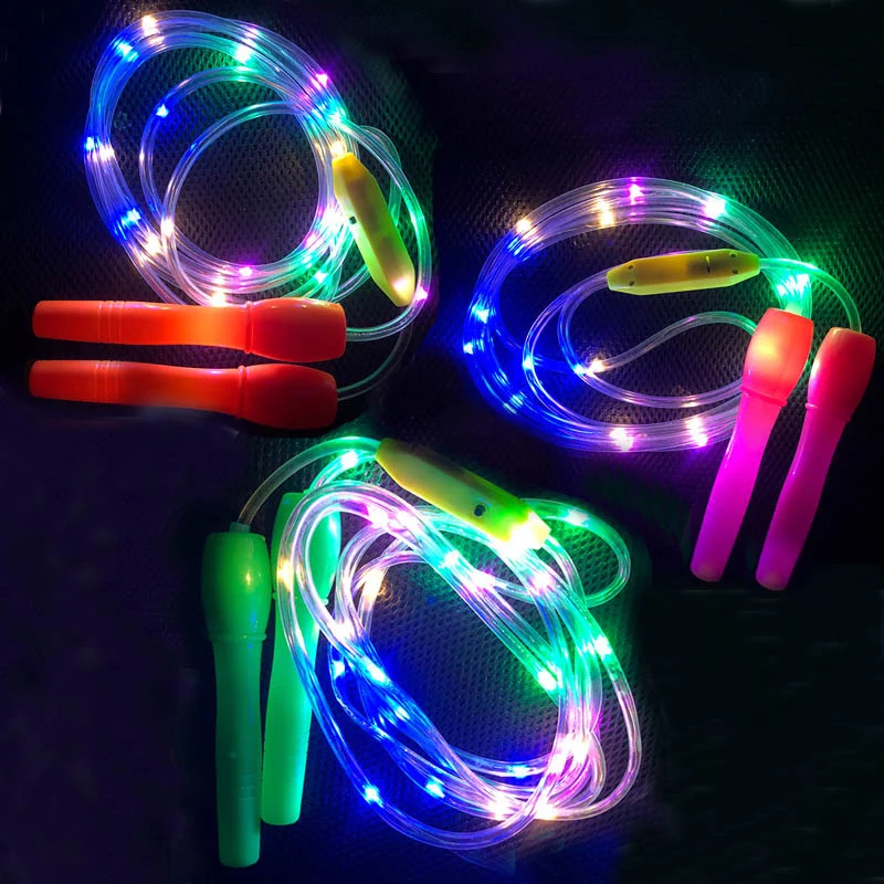 Crossfit Fitness Jump Ropes LED Light Up Skipping Kids Luminous Home School Children Body Exercise Rope Color Random jump rope