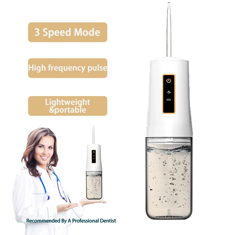 TCMHEALTH Oral Irrigator USB Rechargeable Water Flosser Portable Dental Water Flosser Jet Water Tank Waterproof Travel Family